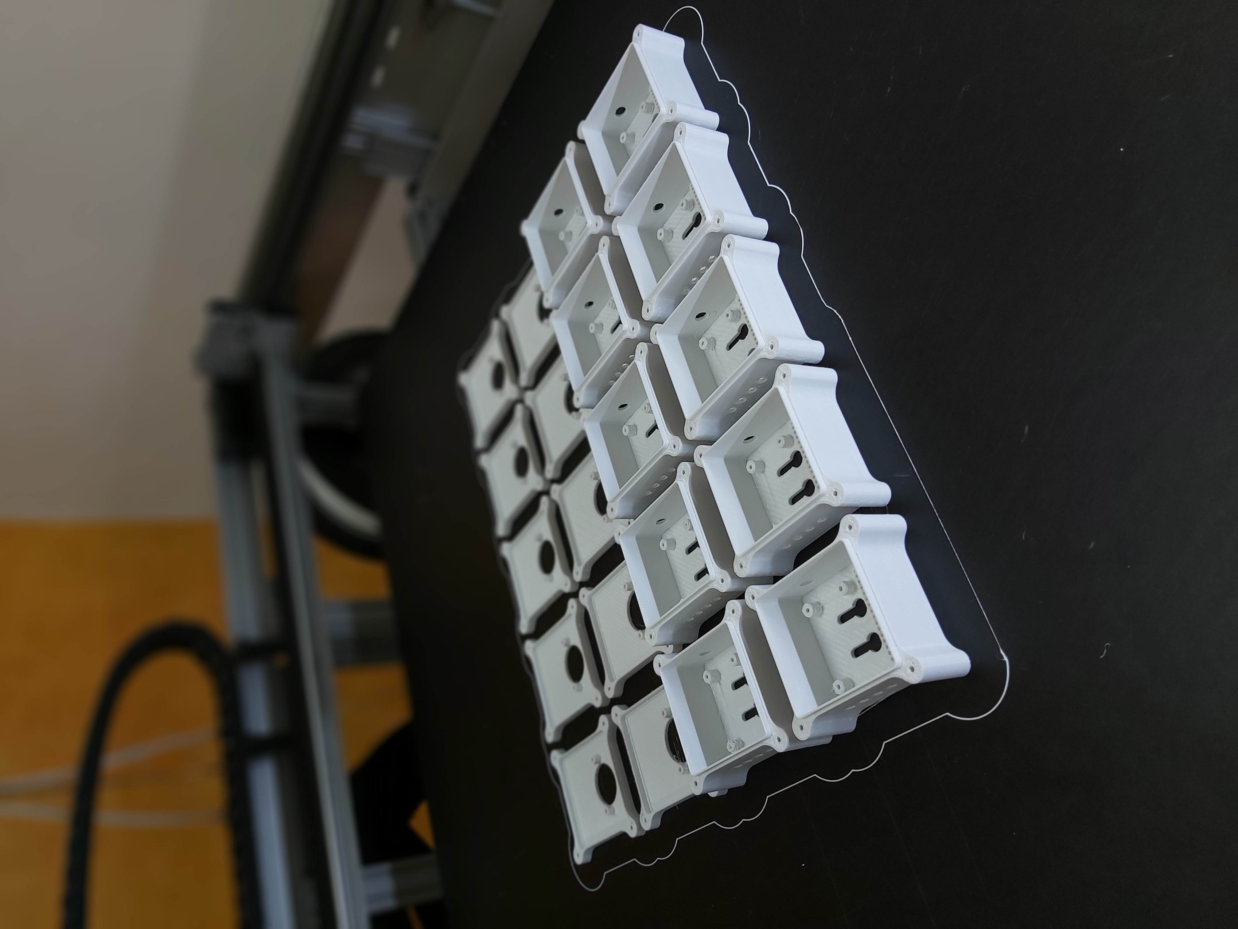 Batch of identical printed enclosures